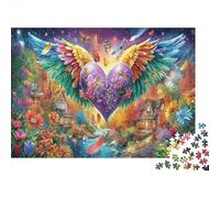 Ailes de cœur Fantasy Puzzle 1000 Pièces Adulte Dévotion ailée Classique Qualité Supérieure Papier Jeu Éducatif Défi Cadeau pour Hommes Cadeau Original 70x50cm/1000pcs