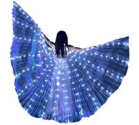 Ailes de Danse du Ventre pour Adultes - Ailes Lumineuses - Fermeture avec Barres télescopiques - 2 Modes de contrôle de la lumière - LED - Ailes de Papillon - pour Carnaval, scène, fête de Noël