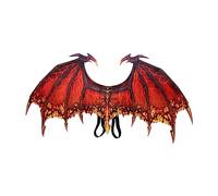 Ailes de dinosaure - Accessoires de décoration pour bal masqué, anniversaire, Halloween, costume de dragon - Rouge - 90 x 46 cm