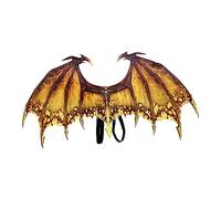 Ailes de dinosaure - Accessoires de décoration pour bal masqué, anniversaire, Halloween, costume de dragon - Jaune - 90 x 46 cm