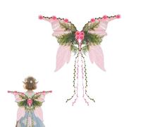 Ailes De FéE Adulte Elfe DéCorer, Papillon ailes d'elfe Avec Fleurs Et Vignes Artificielles, fairy wings Halloween-Themed Pour Jeu De RôLe,NoëL Et FêTes à ThèMe Ailes De FéE Scintillantes (A3)