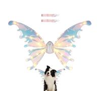 Ailes De Fée De Chien À LED - Accessoire De Costume En PP, Tenue De Fête Pour Animal De Compagnie De Grande Et Moyenne Taille, Ailes Enchanteresses Lumineuses | Noël Anniversaire Parade Mascarade Pâqu
