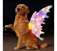 Ailes de fée Lumineuses for Chiens, Papillon avec lumières LED, déguisement de Noël for Chiots de Taille Moyenne à Grande, Accessoires Photo for défilés, déguisement de fée(Colored Light)