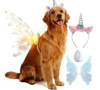 Ailes de fée lumineuses pour chiens, costume d'ailes électriques lumineuses avec lumières LED, pour Noël et costumade pour chiens de taille moyenne et grande - Habillez vos chiens comme un papillon