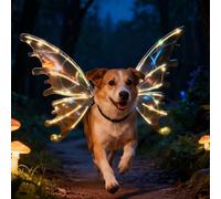 Ailes de fée lumineuses pour chiens, costume d'ailes lumineuses pour animal domestique avec lumières LED, pour Noël et costumade pour chiens de taille moyenne et grande - Habillez votre chien comme un