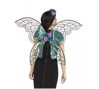 Ailes De Fée Scintillantes Avec Des Fleurs Pailletées Noires