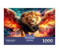 Ailes de Feu Lion Noir Puzzle De 1000 Pièces pour Adultes Et Enfants À Partir De 12 Ans Jeu Cadeau Unique De Qualité Supérieure Décoration De La Maison 70x50cm/1000pcs