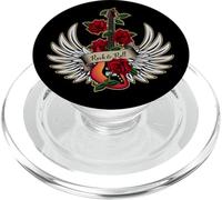 Ailes de Guitare Basse Roses Rock and Roll Vintage Music PopSockets PopGrip pour MagSafe