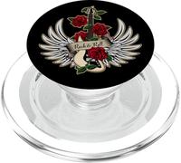 Ailes de Guitare Basse Roses Rock and Roll Vintage Music PopSockets PopGrip pour MagSafe
