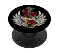 Ailes de Guitare Roses Rock and Roll Vintage Music PopSockets PopGrip Adhésif