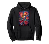 Ailes de Jardin Colibri Fleurs pourpres Sweat à Capuche