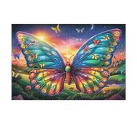 Ailes de Papillon Arc-en-Ciel 1000 Pieces Casse-tête Créatif en Carton Épais Difficulté Moyenne Activité Manuelle Loisir Créatif Cadeau Créatif Événement Festif Premium 1000 PCS