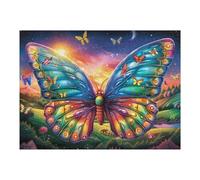 Ailes de Papillon Arc-en-Ciel 500 Pieces Casse-tête Famille en Carton Épais Anti-Déchirure Difficulté Moyenne Jeu De Société Anti-Stress Loisir Créatif Pas Cher Premium 500 PCS