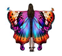 Ailes de papillon | Cape châle de fée colorée pour adultes des femmes | Accessoire de costume, enveloppe de lutin, usure de fête vibrante, accessoires de cosplay de plage de Noël d'Halloween pour dame