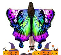 Ailes de papillon | Cape châle de fée colorée pour adultes des femmes | Accessoire de costume, enveloppe de lutin, usure de fête vibrante, accessoires de cosplay de plage de Noël d'Halloween pour dame