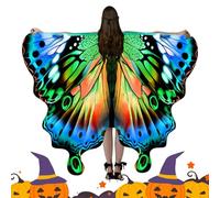 Ailes de papillon | Cape châle de fée colorée pour adultes des femmes | Accessoire de costume, enveloppe de lutin, usure de fête vibrante, accessoires de cosplay de plage de Noël d'Halloween pour dame