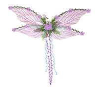 Ailes de papillon pour filles avec fleurs et feuilles 3D décoratives - Accessoire de déguisement pour filles et femmes pour photos scènes et fêtes