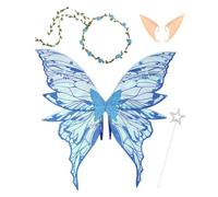 Ailes de papillon pour filles - Costume d'ailes d'ange avec de fée et oreilles d'elfe | Costume conçu pour un ajustement optimal lors des fêtes à thème, anniversaires, spectacles sur scène