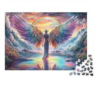 Ailes des Anges Arc-en-Ciel Puzzle 1000 Pièces, Ange avec Ailes Arc-en-Ciel, Art Moderne, Jeu Cadeau Unique, décoration Murale