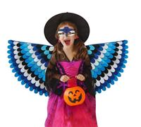 Ailes d'Oiseau Enfant Ailes Paon Colorées, Cache-Visage, Costume Doux