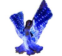Ailes IsIs LED 360° PourAvec Baguettes Télescopiques De 20 à 100 cm,2 Modes de contrôle la lumière LED Ailes Papillon,Pour Carnaval,Scène,Danse Du Ventre,Halloween Fête Noël (lumière bleue, adultes)