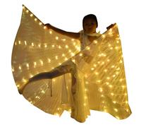 Ailes IsIs LED 360° PourAvec Baguettes Télescopiques De 20 à 100 cm,2 Modes de contrôle la lumière LED Ailes Papillon,Pour Carnaval,Scène,Danse Du Ventre,Halloween Fête Noël (lumière jaune, adultes)