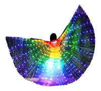 Ailes IsIs LED 360° PourAvec Baguettes Télescopiques De 20 à 100 cm,2 Modes de contrôle la lumière LED Ailes Papillon,Pour Carnaval,Scène,Danse Du Ventre,Halloween Fête Noël (colorée, enfants)