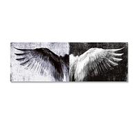 Ailes rétro blanches et noires peintures sur toile ailes d'ange vintage affiches et impressions photos murales abstraites pour décor de salon sans cadre-30X90cm
