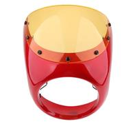 Ailettes de carénage 16 Cm-18 Cm Moto Phare Carénage Rond Masque Avant Capot Fourche Montage pour Rétro Café Racer(Rosso)