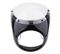 Ailettes de carénage 16 Cm-18 Cm Moto Phare Carénage Rond Masque Avant Capot Fourche Montage pour Rétro Café Racer(Gloss Black)