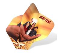 Ailettes de fléchettes personnalisées avec photo et nom | 8 jeux de ailettes fléchettes personnalisées avec le motif de votre choix (24 pièces) | Ailettes pour fléchettes à personnaliser comme cadeau
