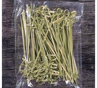 AILEXI Baguettes A Cocktail 100 Cures en Bois Cure-Dents en-Tête Articles De Fête Doigt De Volaille Nourriture Fruits Sandwich Grignotage - Bambou Noué