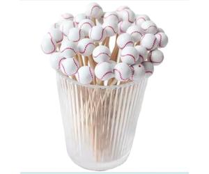 AILEXI Baguettes De Cocktail 100 Dents en Bois Cure-Dents Articles De Fête Doigt De Volaille Fruits Nourriture Sandwich Sandwichs - Baseball