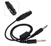 Ailgely Câble Adaptateur de Casque D'aviation 5 Broches pour XLR Mâle vers Double Prise GA, Construction ABS et Métal de Haute qualité, Pratique pour les Pilotes avec Plusieurs Avions, Noir, 1 unité
