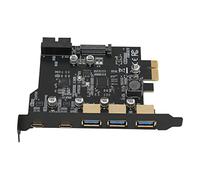 Ailgely Carte USB PCI Express, Carte d'Extension PCIE 1X vers USB, Carte Adaptatrice d'Extension 19 Broches 5 Ports pour PC de Bureau, Transfert de Vidéos Photos Fichiers, 3 USB 3.0 et 2 Type C