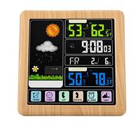 Ailgely Horloge Météo sans Fil à écran Tactile Complet, Excellente qualité et durabilité, Prendre en Charge Sept Affichages de Langue, Conception de Socket Interface USB, Port (Couleur du Bois)