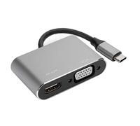 Ailgely Hub Type-C Haute Performance, Adaptateur et VGA Résolution 4K, Parfait pour Les Projecteurs et Les Moniteurs, Matériau en Alliage D'aluminium, 1 unité (Grise)