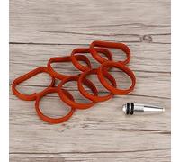 Ailgely Plaque de Bloc de Prise à Rabat Tourbillonnant, Prise pour Moteur N47, Matériau en Aluminium et Plastique, Facile à Installer, Argent + Rouge, Convient pour E81-120d / 123d,