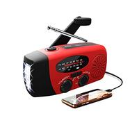 Ailgely Radio solaire d'urgence à manivelle solaire FM/AM/NOAA avec lampe de poche 3 LED et batterie externe 1000 mAh pour smartphones, randonnée, camping, extérieur, urgence