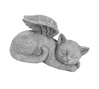 Ailgely Statue Commémorative pour Animaux de Compagnie, Sculpture de Jardin d'ange Endormi, Ornement de Pierre Tombale pour Animaux de Compagnie (Chat Ange)