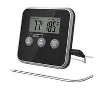 Ailgely Thermomètre à Viande Numérique pour Aliments, Barbecue, Barbecue, Fumoir, Minuterie, Alerte, Four de Cuisson - Écran LCD Haute Précision - Portable pour les Activités de Plein Air