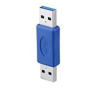Ailgely USB 3.0 A Mâle vers Mâle Changeur de Genre Connecteur Durable pour Espaces Restreints 2,1 X 0,6 Pouces Bleu 1pc