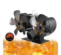 Ailgely Ventilateur de cheminée, 10 feuilles, sans électricité, silencieux avec thermomètre, ventilateur alimenté par la chaleur, parfait pour les grandes pièces, pour bois / brûleur à bois / cheminée