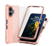 Ailiber Coque pour smartphone TCL NxtPaper 70 Pro 5G, avec protection d'écran, coins anti-chocs, pare-chocs en TPU, silicone fin, coque de protection double couche robuste - Or rose