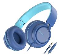 AILIHEN C8 Casque Filaire avec Microphone Casque Supra-auriculaire Pliable et Ajustable Contrôle du Volume Son stéréo HD Prise 3.5mm pour Chromebook, Ordinateur Portable, Smartphone, Étude(Bleu)