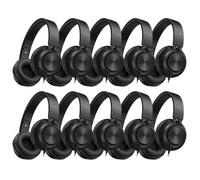 AILIHEN Lot de 10 casques de salle de vec microphone - Casque filaire C8 pour enfants avec prise jack 3,5 mm pour bibliothèque et apprentissage en ligne (noir)