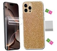 AILIKA Protection décorative arrière Doré style bling-bling avec film protecteur écran hydrogel affichage préservé Compatible avec Motorola Razr 60