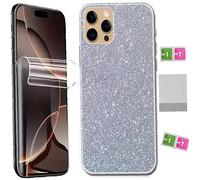 AILIKA Protection face arrière effet paillette Argent brillance décorative avec face avant hydrogel anti casse réactivité fluide Compatible avec Xiaomi Poco M5s