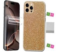 AILIKA Protection face arrière effet paillette Doré brillance décorative avec écran hydrogel transparent couverture intégrale Compatible avec Huawei Nova 13i