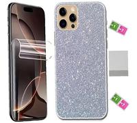 AILIKA Protection face arrière effet strass Argent aspect scintillant avec écran hydrogel transparent couverture intégrale Compatible avec Motorola Razr 60 Ultra